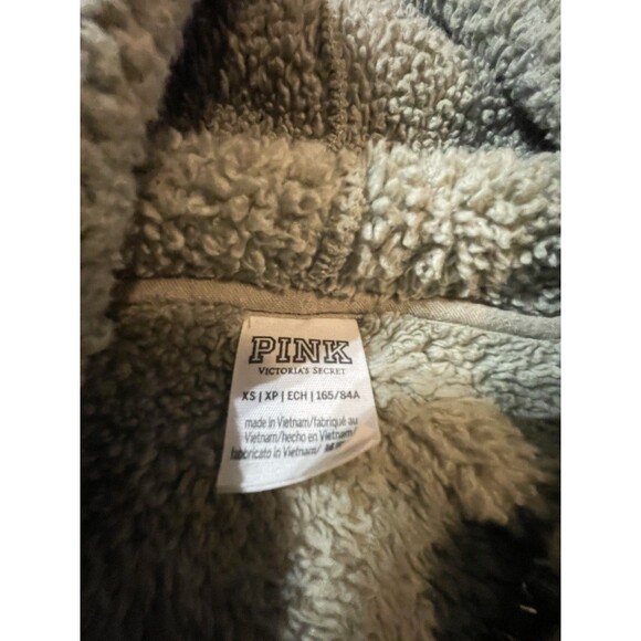 Victoria Secret Pink Hoodie Fleece 1/4 Zip Green Size Xs Woman’s Retro Y2K - Picture 3 of 10